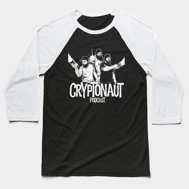 The Cryptonaut Podcast Group Logo Baseball T-Shirt by The Cryptonaut Podcast 